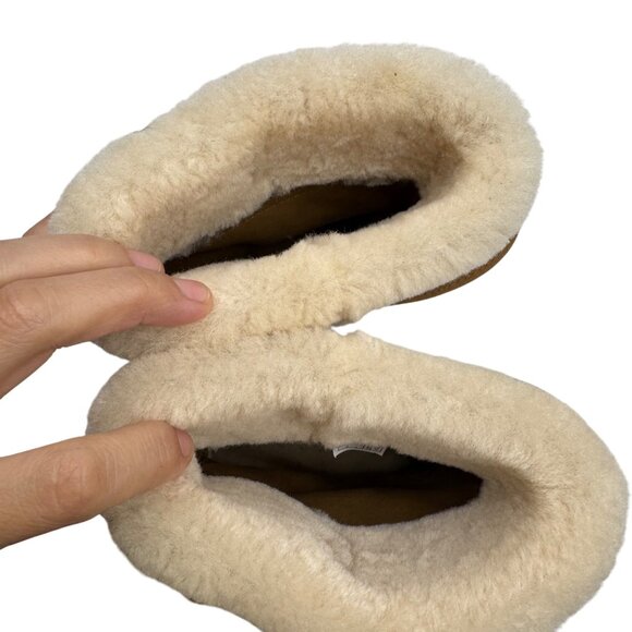 Ugg Australia Aleyah Tan suede Leather Fur trim double strap boots sz5-1006055y - Picture 10 of 10